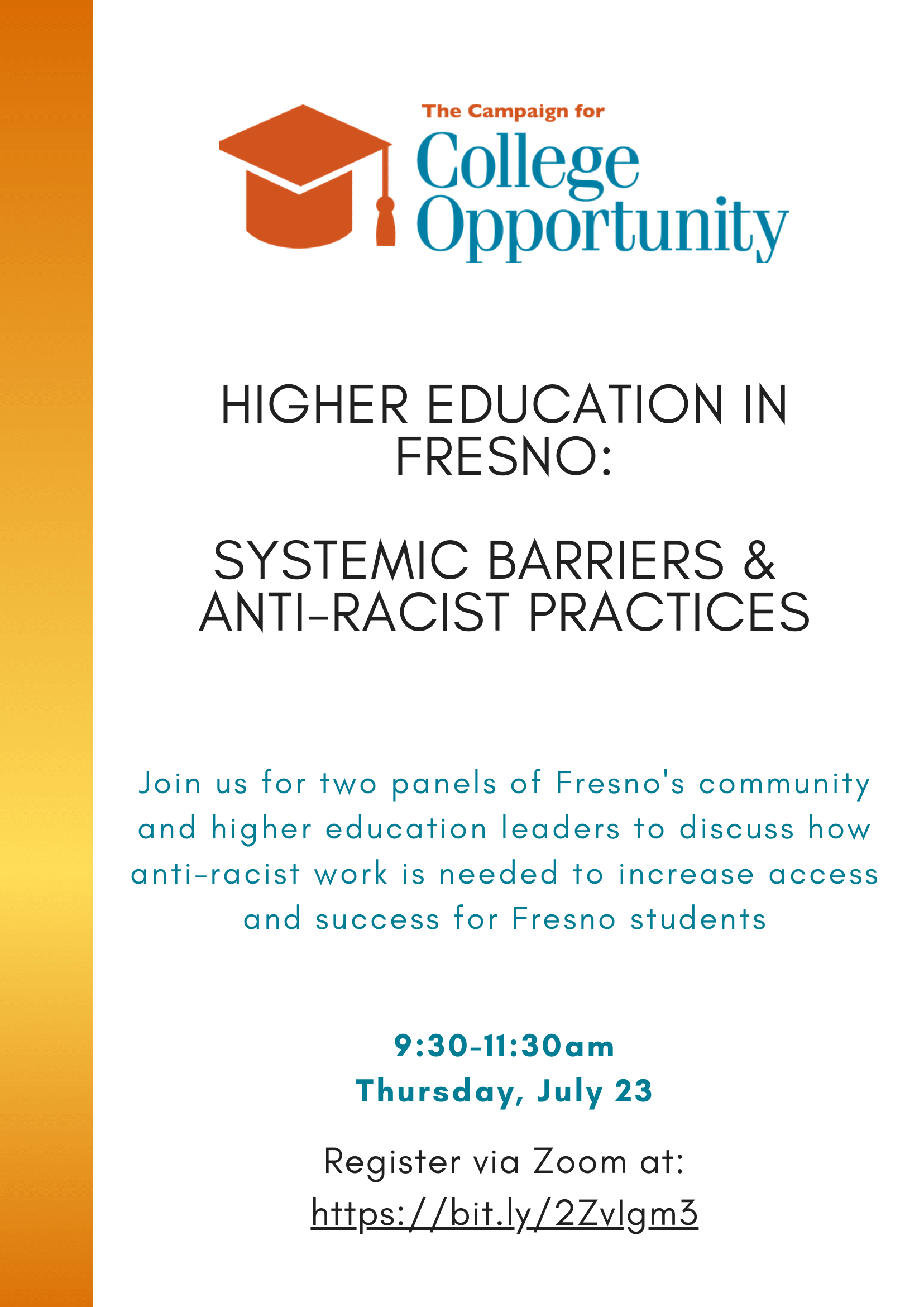 Fresno Higher Ed. Engagement Hub: Systemic Barriers & Anti-Racist Solutions to Access & Success