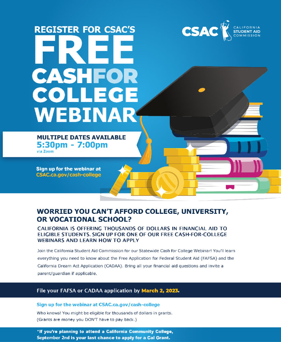 CASH FOR COLLEGE | Growing Inland Achievement