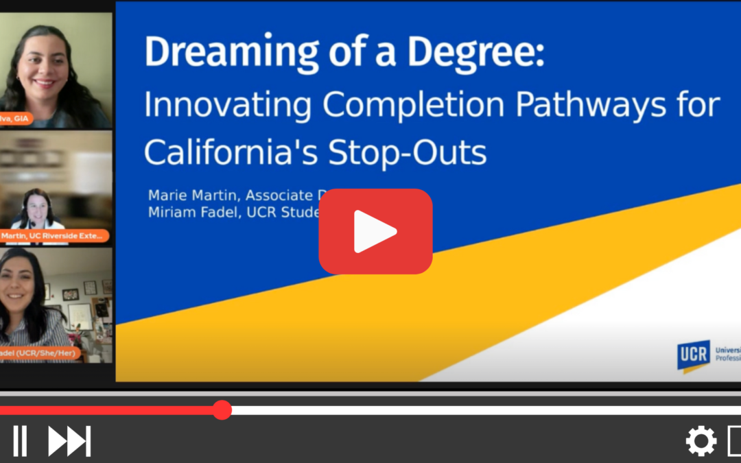 Dreaming of a Degree: Innovating Completion Pathways for California’s Stop-Outs